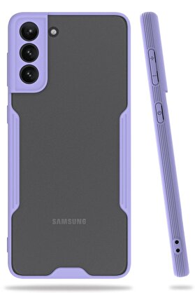 CepteToptan Samsung Galaxy S21 Plus Kılıf Platin Silikon - Lila - DROPX4006-9109