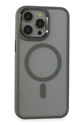 CepteToptan iPhone 15 Pro Max Kılıf Room Magneticsafe Silikon - Gri - DROPX2100-1421
