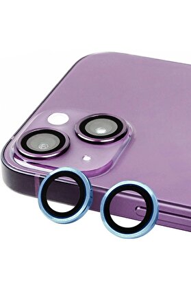 CepteToptan iPhone 15 Raze Metal Kamera Lens - Mavi - DROPX6352-5717