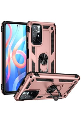 CepteToptan Xiaomi Redmi Note 11T Kılıf Sofya Yüzüklü Silikon Kapak - Rose - DROPX9071-5079