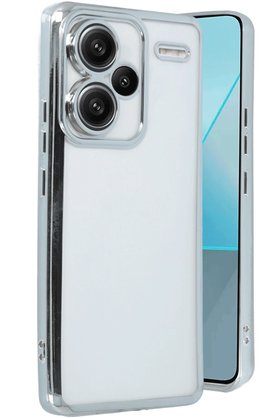 CepteToptan Xiaomi Redmi Note 13 Pro Plus Kılıf Lensli Silikon - Gümüş - DROPX2950-9965