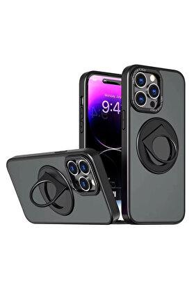 CepteToptan ALLY iPhone 15 Pro İçin Magsafe Uyumlu Yüzük Standlı Manyetik Silikon Kıl? - DROPX7805-6016