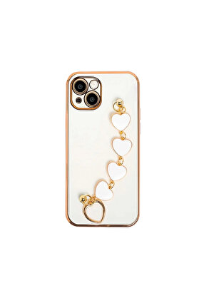 CepteToptan Ally iPhone 13 Mini 5.4inç Kılıf Kalp Bileklik Tutuculu Lüx Silikon Askılı - DROPX7008-8835