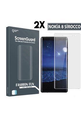 Ethab Giyim Gor Nokia 8 Sirocco 3D Kavisli Full Darbe Emici Ekran Koruyucu 2 Adet Set-(5775) - Glst7003-6967