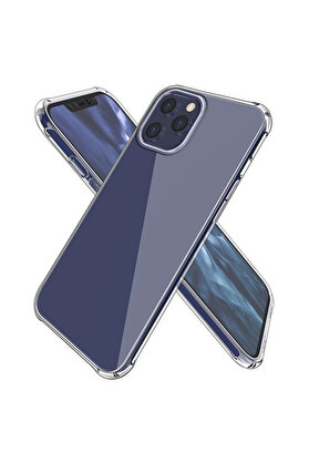 CepteToptan İPhone 12 Pro Max 6.7 Anti-Drop Silikon Kılıf Shockproof Şeffaf kılıf-(190 - DROPX5777-6852