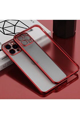 CepteToptan iPhone 11 Pro Max 6.5inç Renkli Kenar Şeffaf Kılıf Kamera Korumalı Kılıf- - DROPX1101-9711