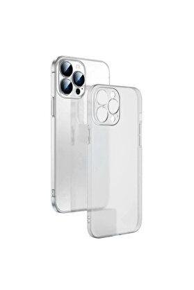 CepteToptan Ally iPhone 13 Pro Max 6.7inch Frosted Glass Şeffaf Kamera Korumalı Kılıf-(1 - DROPX7424-7021