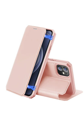 CepteToptan DUX DUCİS iPhone 12/12 Pro Kılıf Mıkantıslı Kapaklı Flip Cover Kılıf Sk - DROPX2385-4606