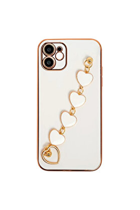 CepteToptan Ally iPhone 11 6.1inç Kılıf Kalp Bileklik Tutuculu Lüx Silikon Askılı Kıl - DROPX9691-9969