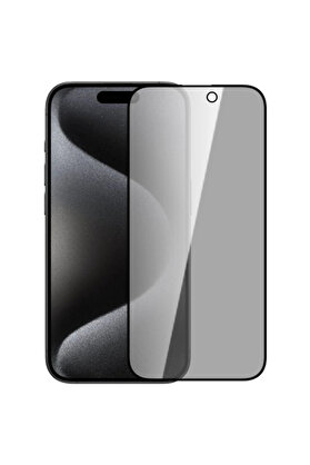 CepteToptan ALLY İPhone 15 Pro 3D Full Privacy Gizlilik Cam Ekran Koruyucu Anti-Spy-(1903) - DROPX7592-3376
