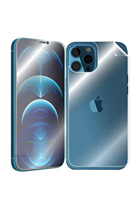 CepteToptan İPhone 12 Pro Max 6.7 Film Ön Arka Full Koruyucu Membran Nano Hidrojel Koruyuc - DROPX7200-1788