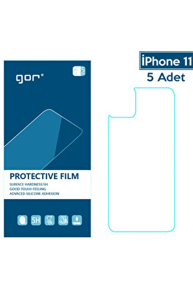 CepteToptan GOR İPhone 11 6.1 Çizilmez Arka Koruyucu Jelatin 5 Adet Set-(1903) - DROPX3698-9746