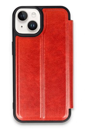 Toptan Bulurum iPhone 14 Kılıf Flip Cover - Kırmızı