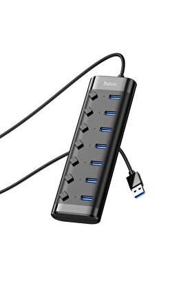 CepteToptan Hoco HB40 7xUSB 2.0 Anahtarlı USB Hızlı Şarj ve Veri Okuyucu-(1903) - DROPX3343-4764