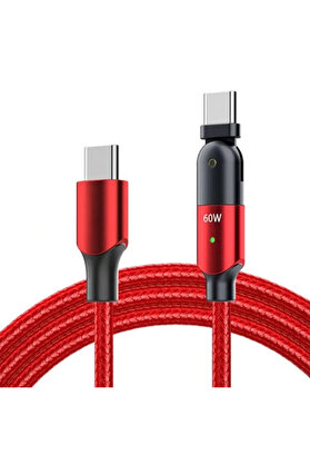 CepteToptan ALLY 60W UsB Type-C Pd Hızlı Şarj Kablosu 2metre Döner Başlıklı Kablo-(19 - NEO3088-5769