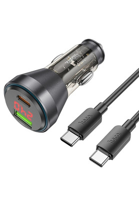 CepteToptan HOCO NZ12B Unimpeded PD48W USB + Type-C Araç Çakmaklı Hızlı Şarj Aleti + T - DROPX2401-2371