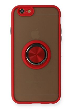 Toptan Bulurum iPhone 6 Kılıf Montreal Yüzüklü Silikon Kapak - Kırmızı