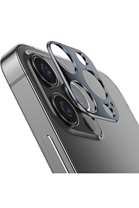 CepteToptan İPhone 12 Pro 3D Metal Kamera Koruyucu Metal Lens-(1903) - DROPX9985-1068