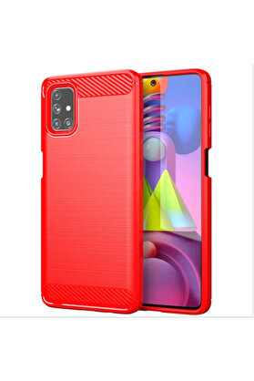 CepteToptan ALLY Samsung Galaxy M51 Brushed Carbon Fiber Silikon Kılıf-(1903) - DROPX9698-2238