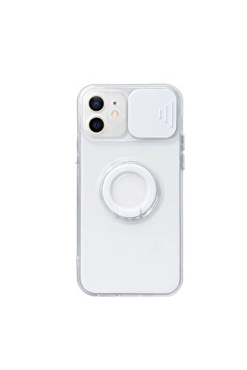 CepteToptan Ally iPhone 11 6.1inç Kılıf Sürgülü Kamera Lens Korumalı Yüzük Standlı - DROPX2698-7260
