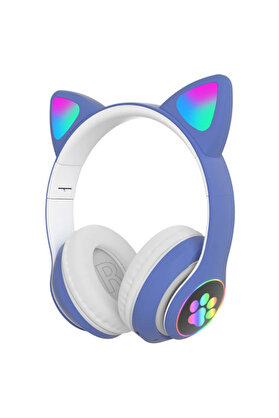 Geneloem Ally 23M Kedi Kulak Kulaküstü Bluetooth 5.0 Kablosuz Kulaklık Led Işıklı-(5775 - Stepco2366-1