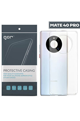 CepteToptan GOR Huawei Mate 40 Pro Kılıf Kamera Korumalı Şeffaf Silikon Kılıf-(1903) - UST3210-7206