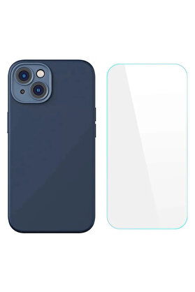 CepteToptan Liquid Silica Gel iPhone 14 6.1 Silikon Kılıf + Tempered Ekran Koruyucu Set-(1 - DROPX9260-3197