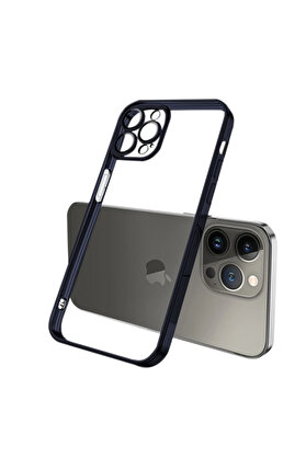 CepteToptan ALLY Fashion Series iPhone 13 Pro Max uyumlu Kılıf Renkli Kenar Lazer Çerçeveli Sil - DROPX2672-3765
