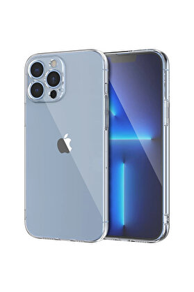 CepteToptan Ally Space iPhone 13 Pro 6.1inç Kamera Korumalı Premium Silikon Şeffaf Kılı - DROPX2508-8505