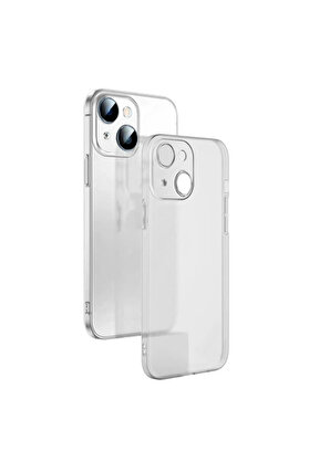 CepteToptan Ally iPhone 14 6.1inch Frosted Glass Şeffaf Kamera Korumalı Kılıf-(1903) - DROPX4165-2628