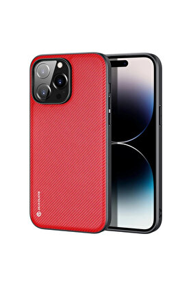CepteToptan Dux Ducis Fino Serisi iPhone 14 Pro 6.1 inç Kılıf Premium Dokuma Silikon Kıl - DROPX5875-8818