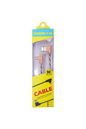 CepteToptan Ally Usb Type-C Eğik Başlı Halat Usb Kablo 2 Metre-(1903) - DROPX7617-4652