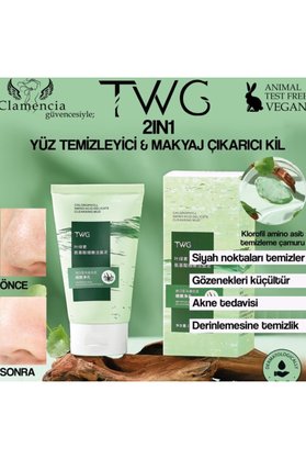 Twg Clamencia Twg 2 İn 1 Yüz Temizleme Ve Makyaj Çıkarıcı Kil Çamurlu Jel 100Gr