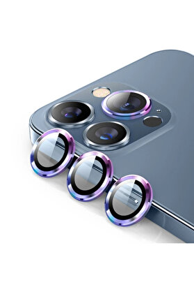 CepteToptan ALLY İPhone 13 Pro -13 Pro Max 3D Metal Çerçeveli Kamera Lens Koruyucu-(1903) - DROPX9920-7713