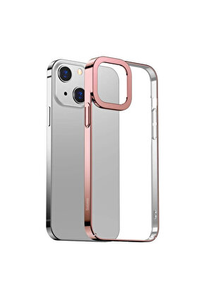 CepteToptan Glitter iPhone 13 6.1inç Kılıf Renkli Kenar Şeffaf Silikon-(1903) - DROPX4050-6816