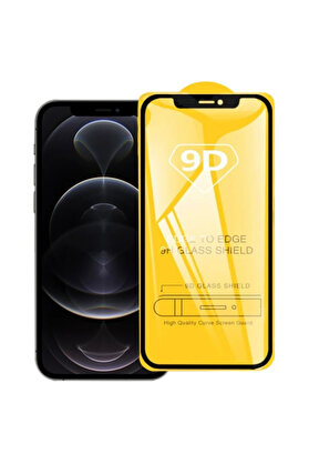 CepteToptan İPhone 12/12 Pro 6.1 9D uyumlu  Full Glue Tempered Cam Ekran Koruyucu-(1903) - DROPX1810-9032