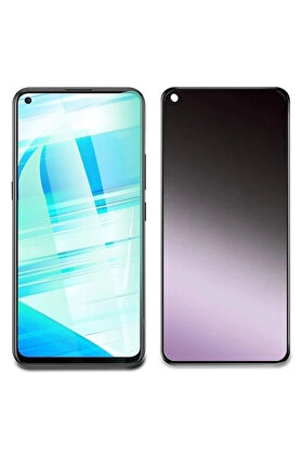 CepteToptan OPPO Realme 7 Pro 3D Full Privacy Gizlilik Tempered Cam Ekran Koruyucu-(1903) - DROPX4935-4493
