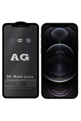 CepteToptan ALLY İPhone 12 Pro Max 6.7inç Full Glue Matte Tempered Cam Ekran Koruyucu-(190 - DROPX4718-3540