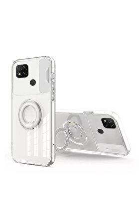 CepteToptan ALLY Xiaomi Redmi 9C Kılıf Sürgülü Kamera Lens Korumalı Yüzük Standlı S - DROPX8157-3492
