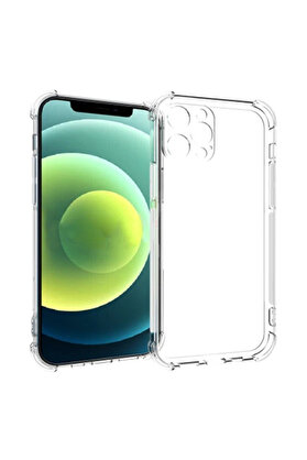 CepteToptan İPhone 12 Pro Max 6.7 Anti-Drop Silikon Kılıf Kamera Korumalı Şeffaf Siliko - DROPX3996-9074