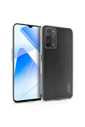 CepteToptan Ally OPPO A55 5G Kılıf Kamera Korumalı Ultra İnce Şeffaf Silikon Kılıf-(1 - DROPX1744-8540