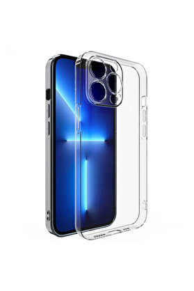 CepteToptan Ally iPhone 13 Pro Max Kılıf Kamera Korumalı Ultra İnce Şeffaf Silikon Kıl - DROPX4560-9538