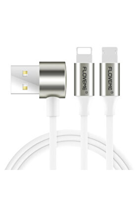 CepteToptan Floveme 2 İn1 İPhone 14-13-1211 Ve Micro Usb Şarj Kablosu-(1903) - DROPX9239-5587