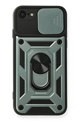 CepteToptan iPhone 7 Kılıf Pars Lens Yüzüklü Silikon - Yeşil - DROPX7540-7323