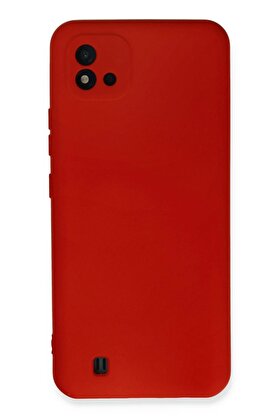 CepteToptan Realme C11 2021 Kılıf Nano içi Kadife Silikon - Kırmızı - DROPX9989-2372
