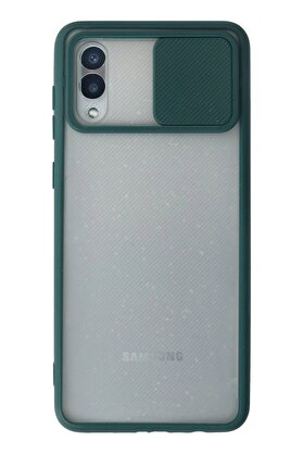 CepteToptan Samsung Galaxy A02 Kılıf Palm Buzlu Kamera Sürgülü Silikon - Yeşil - DROPX1425-2544