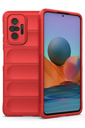 CepteToptan Xiaomi Redmi Note 10 Pro Kılıf Optimum Silikon - Kırmızı - DROPX8262-8136