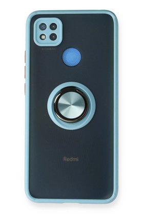 CepteToptan Xiaomi Redmi 9C Kılıf Montreal Yüzüklü Silikon Kapak - Buz Mavi - DROPX9084-5797
