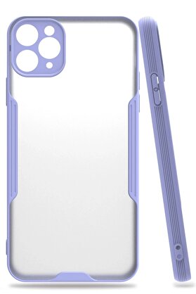 CepteToptan iPhone 11 Pro Max Kılıf Platin Silikon - Lila - DROPX2086-5029