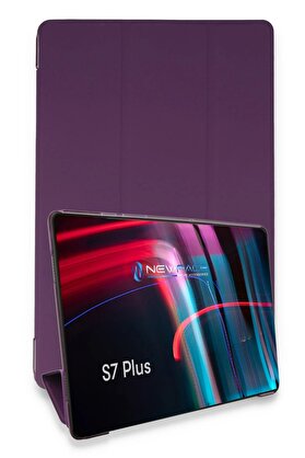 CepteToptan Samsung Galaxy T970 Tab S7 Plus 12.4 Kılıf Tablet Smart Kılıf - Mor - DROPX4219-4516